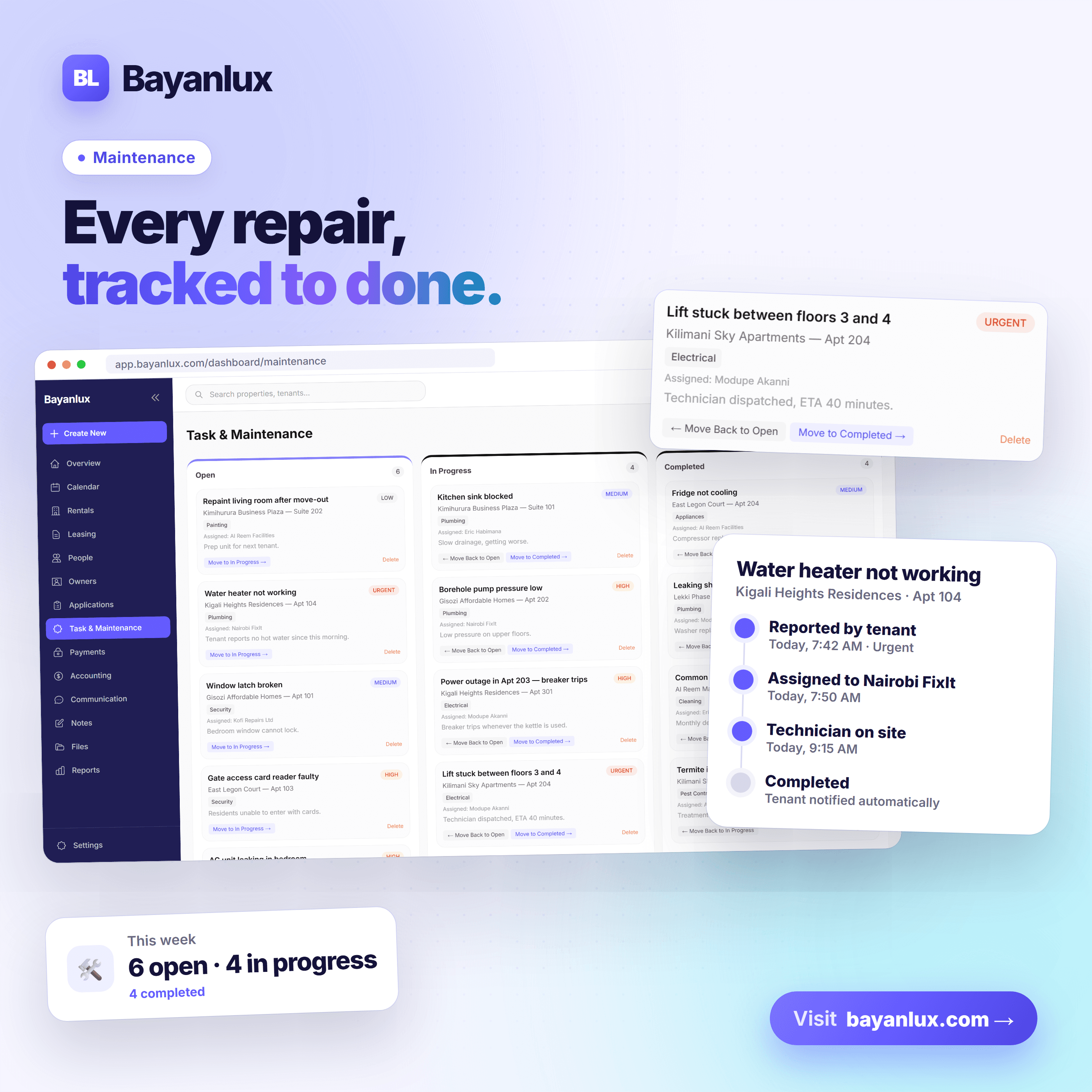 Bayanlux maintenance management